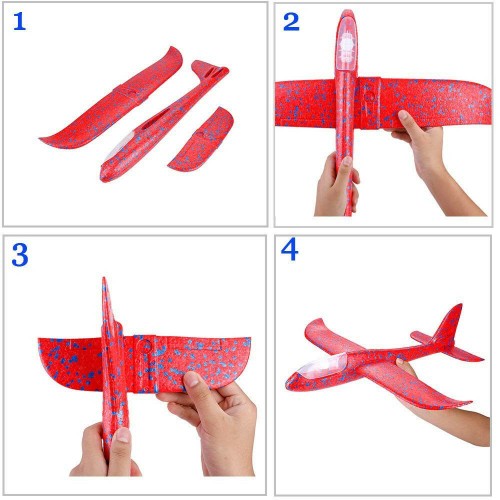 Avion planor din polistiren cu Led, 47 cm