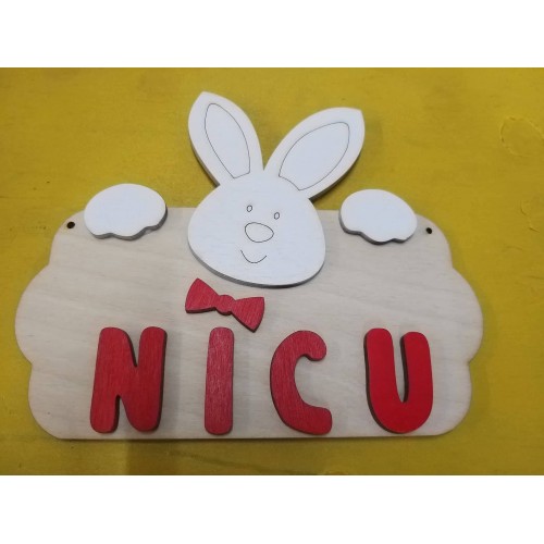 Decoratiune Iepuras cu nume