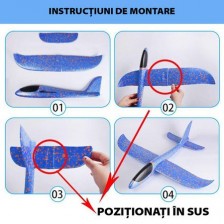 Avion planor din polistiren , 47 cm